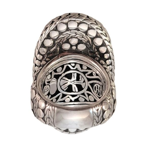 John Hardy Large Sterling Dot Oval Ring - Sz. 6.5 - Picture 5 of 11